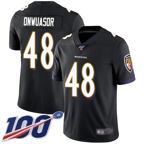 Baltimore Ravens Limited Black Men Patrick Onwuasor Alternate Jersey NFL Football #48 100th Season Vapor Untouchable